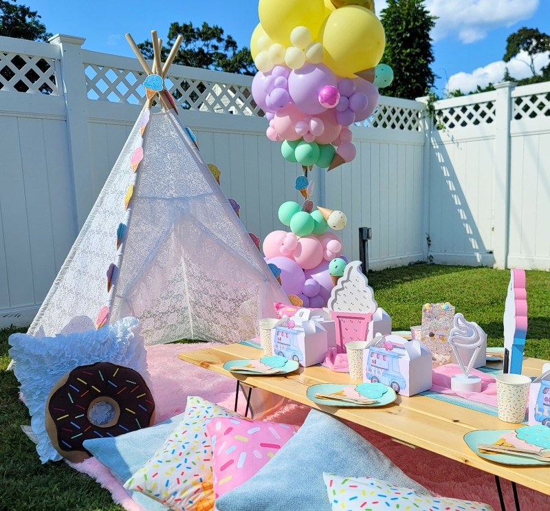 Ice Cream Kids Picnic Table Party