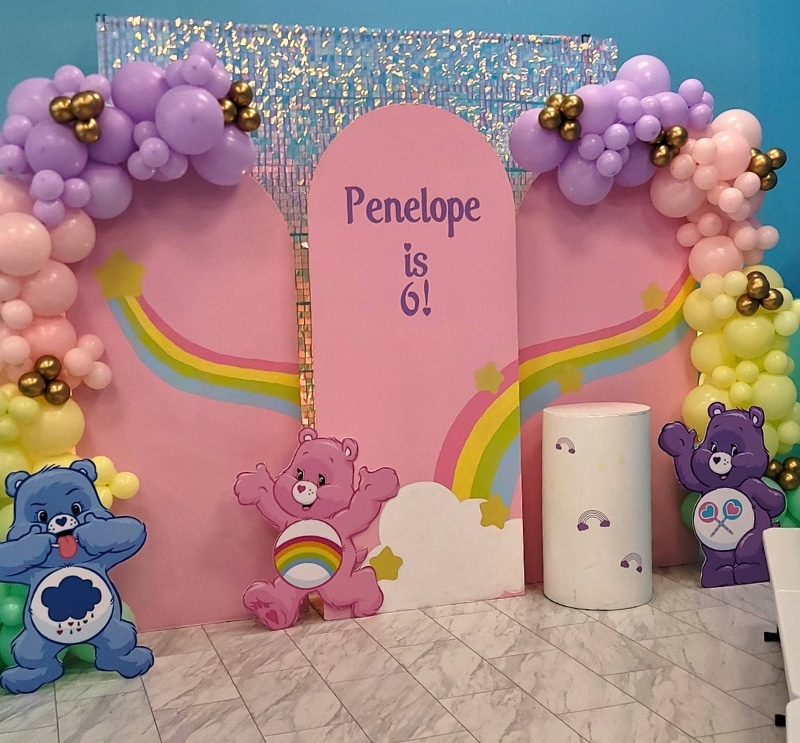 Penelope is 6 Care Bear Party Room Setup