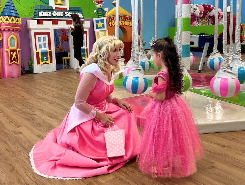 Whats better than a visit from Cinderella at your kids private party at Kidz Kastle